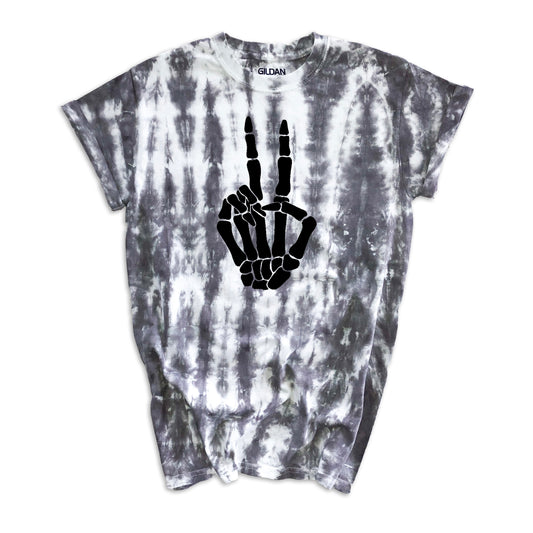 ‘Peace Sign’ Tie Dyed Unisex T-shirt - Gray Tie Dye