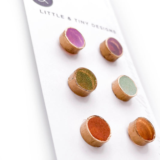 Iridescent Stud Earring Set