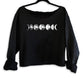 ‘Moon Phases’ Wide Neck Crop Sweatshirt