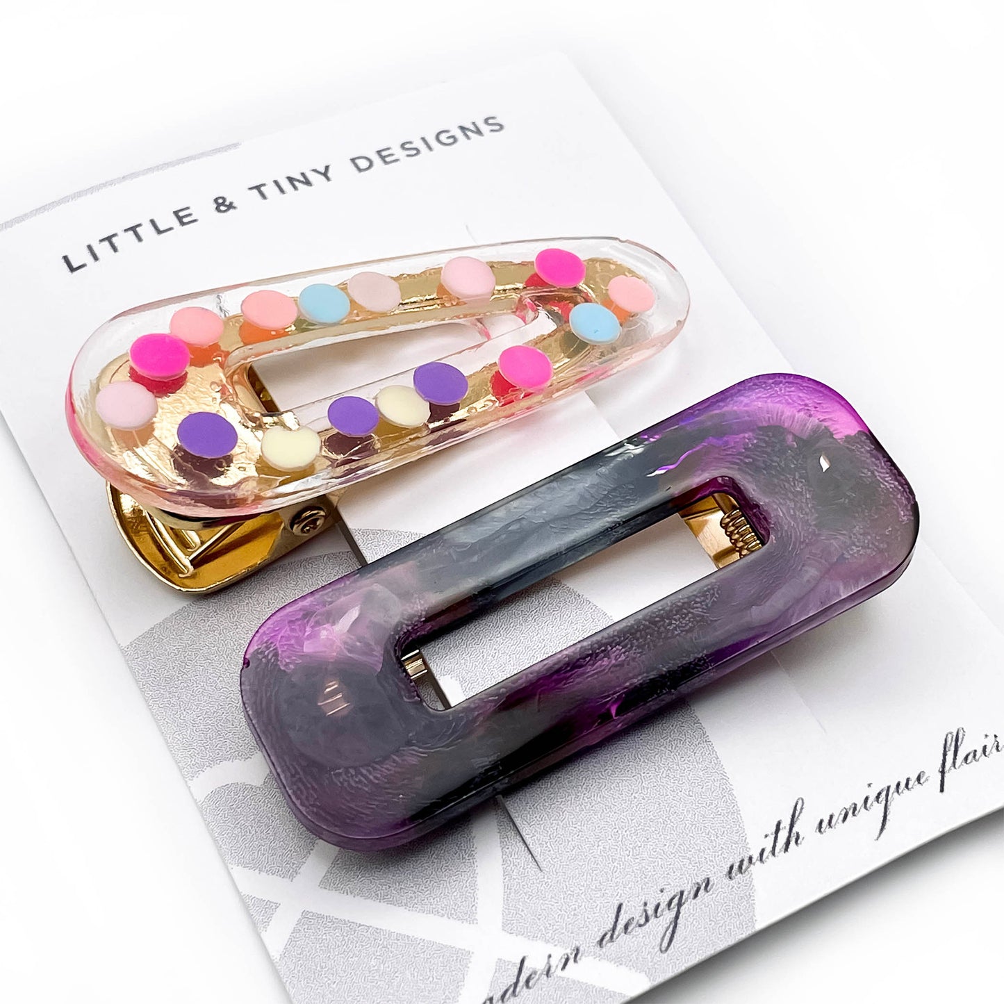 Purple Rain Hair Clip Set