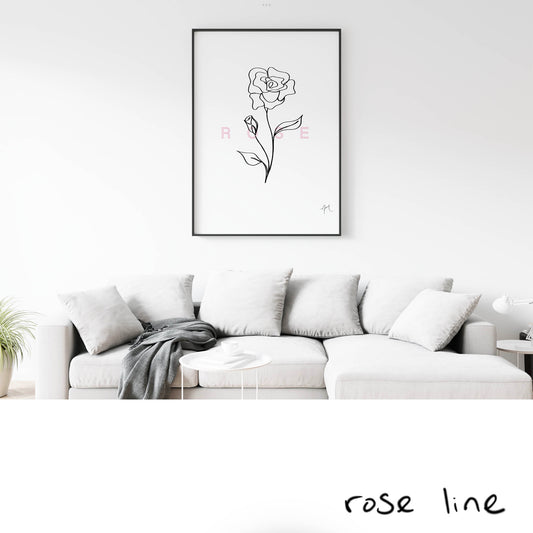 Rose Line Art Wall Art