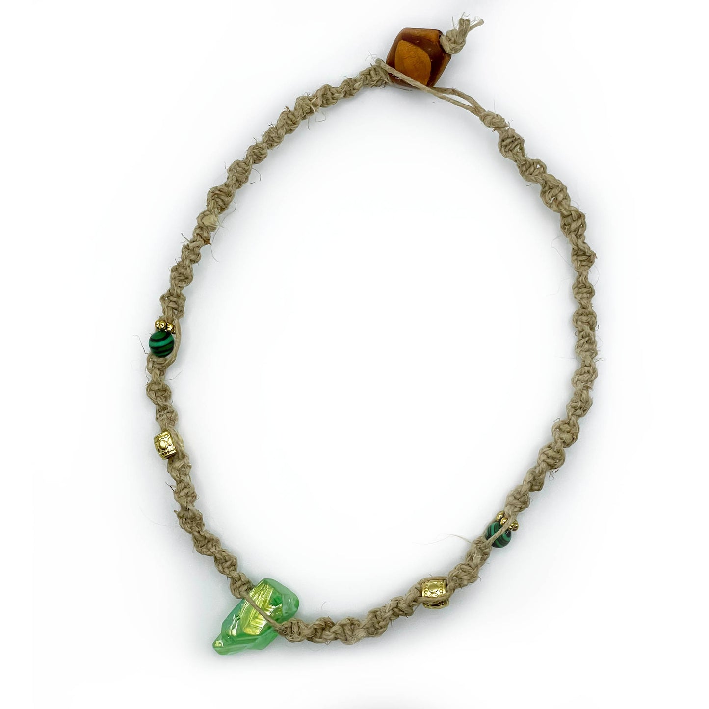 Green Crystal Hemp Necklace