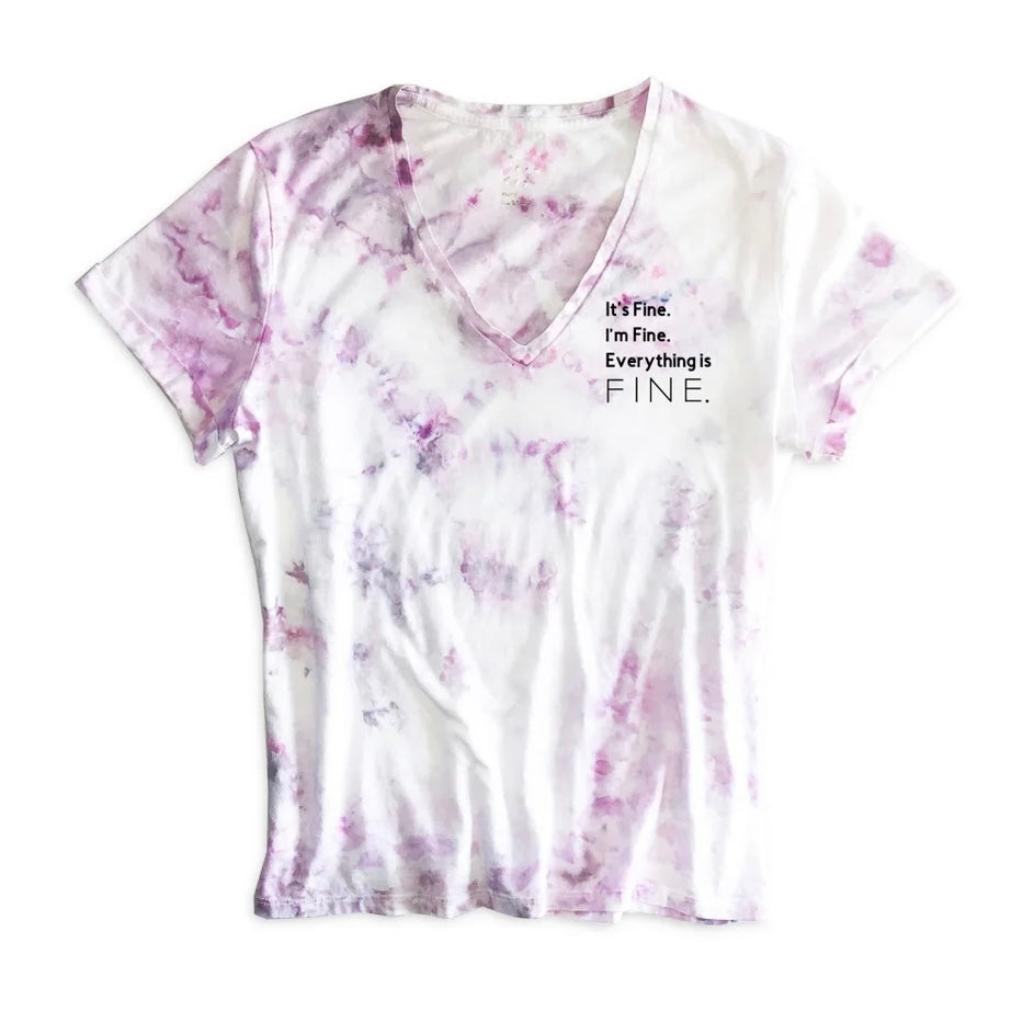 ‘It’s Fine’ Tie Dyed V-Neck Top - More Colors