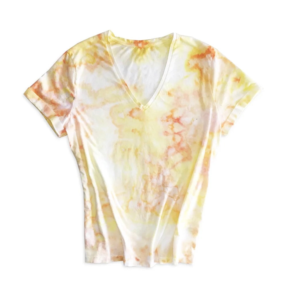 ‘Sunflower Moon’ Tie Dyed V-Neck Top