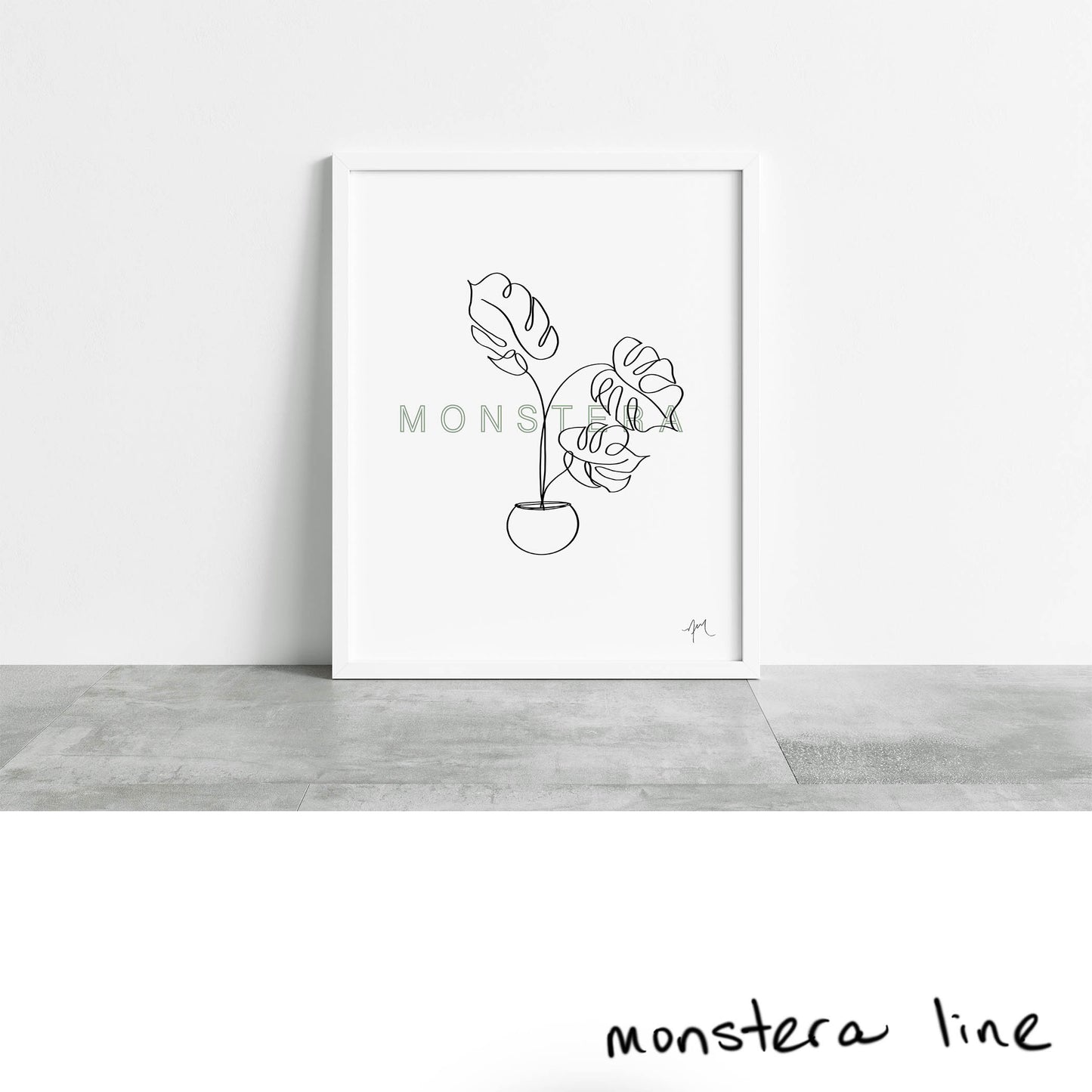 Monstera Line Art Wall Art